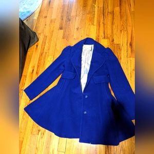 Size 2 Royal Blue Laundry by design wool peacoat with flare at hips